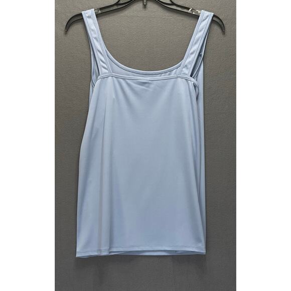 Baby blue tank top with a scoop neckline and wide straps Y2K capsule casual - Picture 2 of 3
